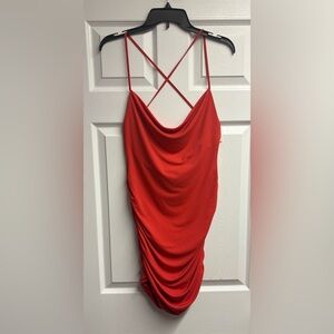 NWOT Zara Fitted Ruched Strappy Mini Dress Size Medium